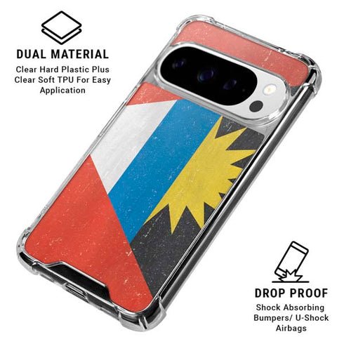 Antigua and Barbuda Flag Distressed Google Pixel 10 Pro XL Clear Case